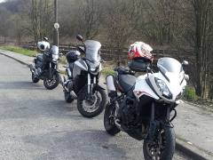 Dave's Tiger 1050 Sport, my Crosstourer and Pete's NC700X Saturday 29 March
