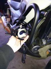 CREE U5 LED Spot Light fitting on Givi crash bars - option 3